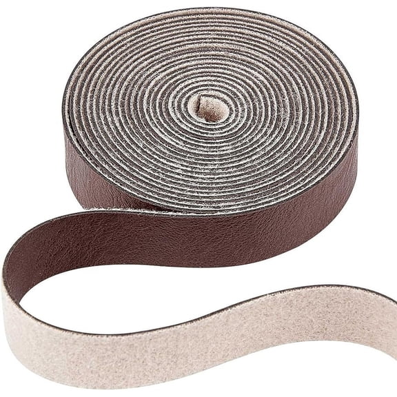 1/2inch Wide Dark Brown Faux Grain Buffalo Leather Strip Cord 79inch Long Single Sided Leather Roll 1.2mm Thick Matte Synthetic Leather Cord for Necklace Bracelet Jewelry Beading Boot Laces