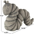 thumbnail image 3 of 15" x 11" Gray Polyresin Textured Worm Sculpture, by DecMode, 3 of 9
