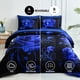 thumbnail image 3 of Juego de edredón WONGS BEDDING, color azul, tamaño king, 7 piezas, microfibra, 3 of 7