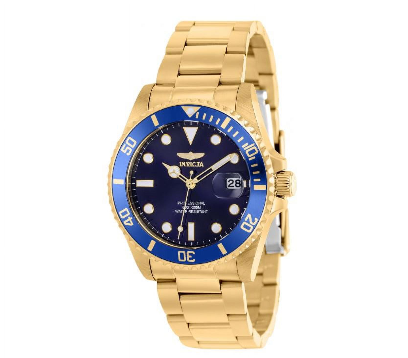 Invicta Pro Diver Ladies 38mm Stainless Steel Gold Blue dial Quartz Watch 37153 Walmart