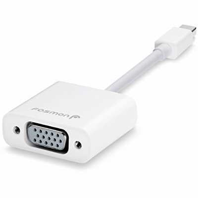 Fosmon Mini DisplayPort (MiniDP/mDP/ThunderBolt Port Compatible) to VGA Adapter Cable - Male to Female (15cm With IC) for Apple MacBook, Macbook Pro, MacBook Air, iMac, Mac Mini, Microsoft Surface (Best Mini Displayport To Displayport)
