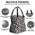 thumbnail image 3 of White and Black Of Leopard Print Drawstring Lunch Bag Women - Drawstring Lunch Bag Insulated for Work Office - Stain-Resistant Large Lunchbags for Women with Multi-Pockets, 3 of 6