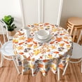 thumbnail image 3 of Fall Tablecloth, Autumn Maple Leaf Round Tablecloth 60 Inch, Thanksgiving White Round Table Cloth for Rustic Farmhouse Kitchen Decor, Wipeable Polyester Fabric Table Cover for Outdoor Holiday Party, 3 of 6