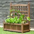thumbnail image 6 of Wood Planter Raised Beds with Trellis 45" High Planter Box for Garden Patio, 6 of 10