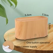 BCOOSS Essential Oil Diffuser Aromatherapy Aroma Air Diffuser with Flame Light, Wood Grain