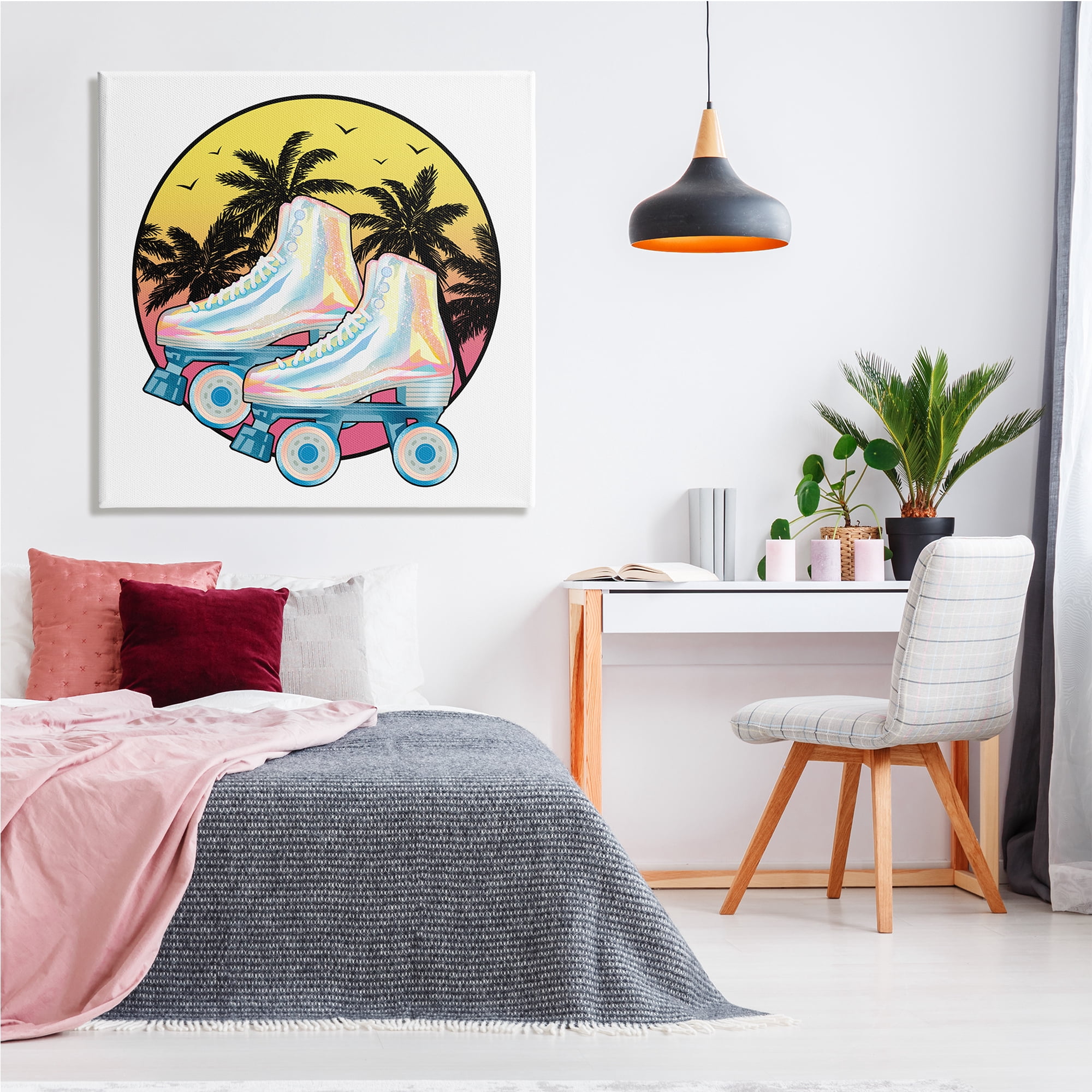 Stupell Indtries Retro Tropical Summer Sky Vintage Roller Skating Derby,36 x 36,Design by Ziwei Li