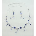 thumbnail image 2 of Faship Gorgeous Blue Rhinestone Crystal Floral Necklace Earrings Set, 2 of 5