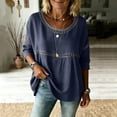 thumbnail image 6 of Wlynlyn Summer Tops for Women 3/4 Sleeve Length Crewneck Lace Patch Casual Dressy Blouses Vintage Loose Fitted Tunic Trendy Shirts, 6 of 9