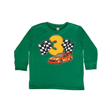 

Inktastic Number Three Race Car Gift Toddler Boy or Toddler Girl Long Sleeve T-Shirt