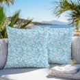 thumbnail image 3 of Throw Pillow Covers 18x18 Inch Set of 2, Blue Spring Floral Waterproof Outdoor Pillow Covers, Farmhouse Flowers Elegant Pastoral Decorative Cushion Pillowcases for Couch, Sofa, Bed, Garden, Patio, 3 of 9