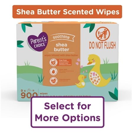 Parent's Choice Shea Butter Baby Wipes, 900 Count (Select for More Options)