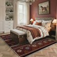 thumbnail image 2 of GENIMO 5'x7' Area Rug for Living Room, Machine Washable Non Slip Low Pile Rug for Bedroom Dining Room, Neutral Boho, Rich Brown, 2 of 7