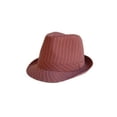 thumbnail image 1 of Pinstripe Lightweight Fedora Hat (More Colors Available), Brown, 1 of 1