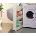thumbnail image 2 of White 3-Tier Slim Storage Tower with Smooth-Glide Wheels, Premium PP Material for Rustproof Durability, Space-Saving Design Ideal for Kitchen Gaps, Laundry Rooms & Bathrooms, Easy Tool-Free, 2 of 7
