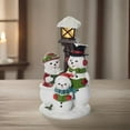 thumbnail image 4 of The Bridge Collection 10" Light-Up Snowman Family with Festive Lamp Post Figurine - Glowing Christmas Caroling Snowmen Figurine - Novel, 4 of 4