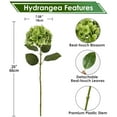 thumbnail image 5 of 3 Pcs Artificial Hydrangeas Silk Flowers 26 inch Long Stem Fake Flowers Floral Hydrangea Bouquet Green, 5 of 6