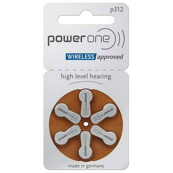 Power One Size P312 Hearing Aid Batteries, 3 Pack (60 Batteries)