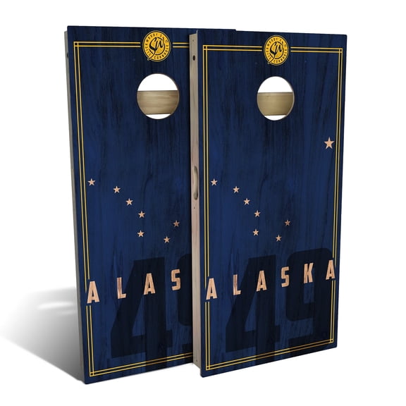 Skip's Garage | Alaska State Flag 2.0 Cornhole Board Set | Includes Boards & Bags | Choose Your Size & Accessories