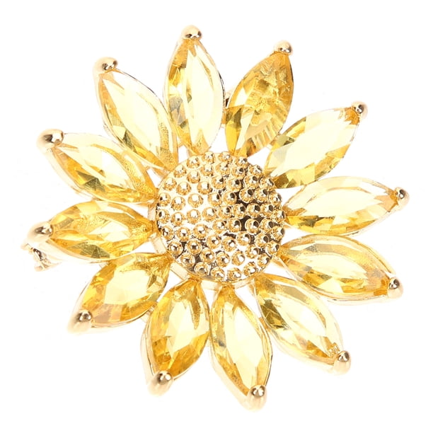 Broche de margarita pequeña con forma de flor de cristal, joyería, regalo de cumpleaños y San Valentín