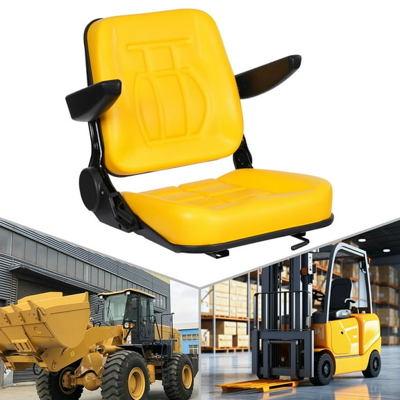 Miumaeov Tractor Seat Forklift Seat Dozer Seat Excavator Mower Seat W/Adjustable Backrest