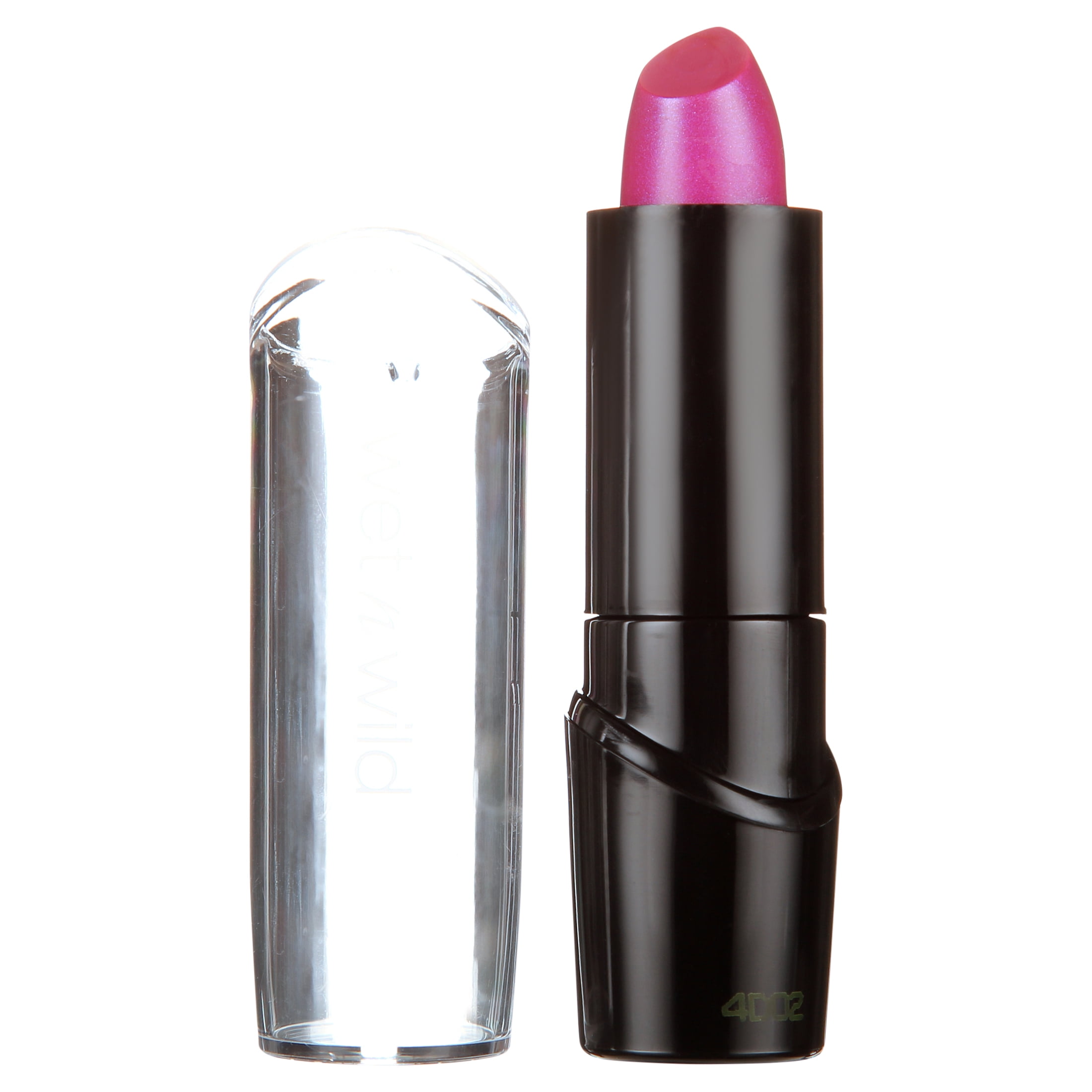 (4 pack) Wet n Wild Silk Finish Lipstick with Vitamins A & E and Aloe Vera - Fuchsia With Blue Pearl