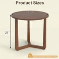 thumbnail image 3 of ELLEGNT 1 PCS Rubber Wood Round Side Table – Triangular Support End Table for Bedroom, Living Room, or Small Space, 3 of 10
