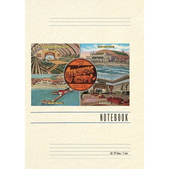 Vintage Lined Notebook Greetings from Atlantic City, New Jersey, (Paperback)