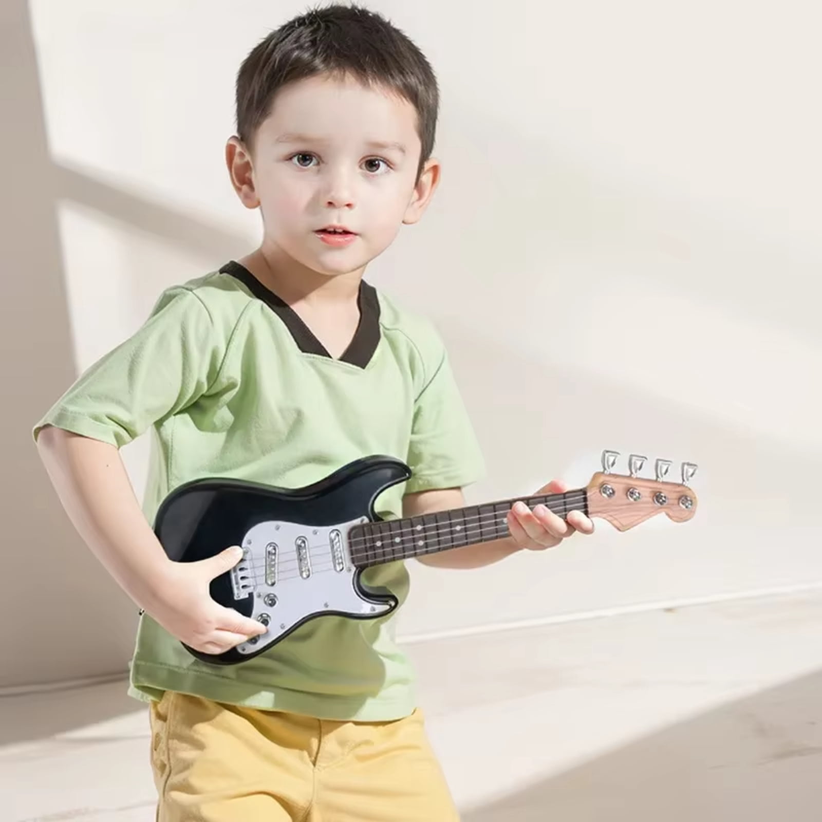 Unbranded 17in Guitar Toy for Kids, 4 Strings Electronic Musical Instrument for Toddlers Ages 3-12, Portable Learning Toy Gift