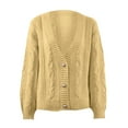 thumbnail image 3 of Aayomet Sweater Cardigan Women Women's Open Front Long Sleeve Boho Boyfriend Knit Cardigan Sweater,Yellow S-XXL, 3 of 5