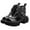 Black, variant on BADHUB Women's High Top Leather Sandals Open Toe Thick Bottom Chunky Heel Retro Height Increasing Boot Sandals for Women Black 40