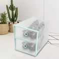 thumbnail image 2 of 2Pcs Transparent Shoe Storage Boxes Stackable Shoe Containers (Green), 2 of 8