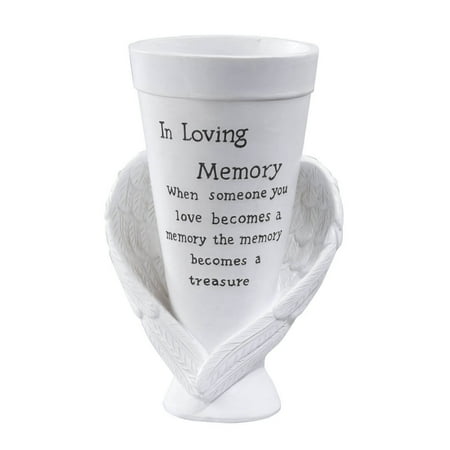 High Vases Fox Valley Traders Memorial Cemetery Garden Vase by Maple Lane Creations, Resin, 10” High x 5” Diameter ()