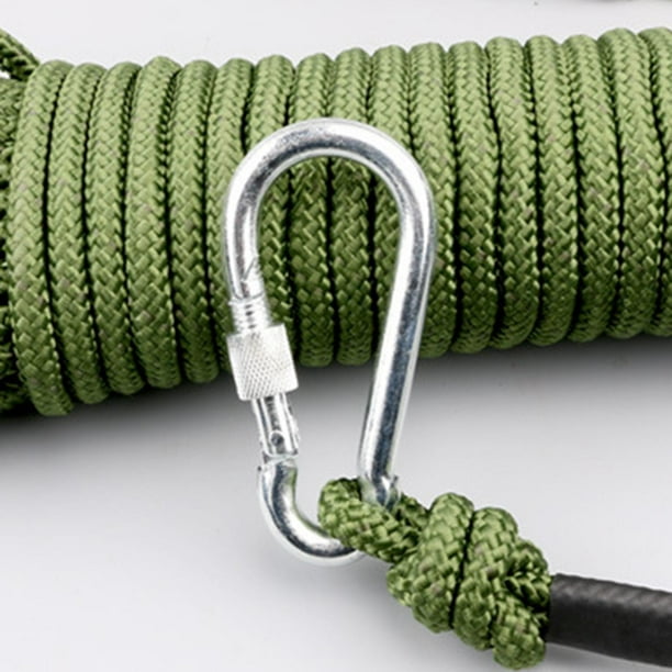 8 mm Climbing Rope with 2 Carabiners Rappelling Rope 10 meters 