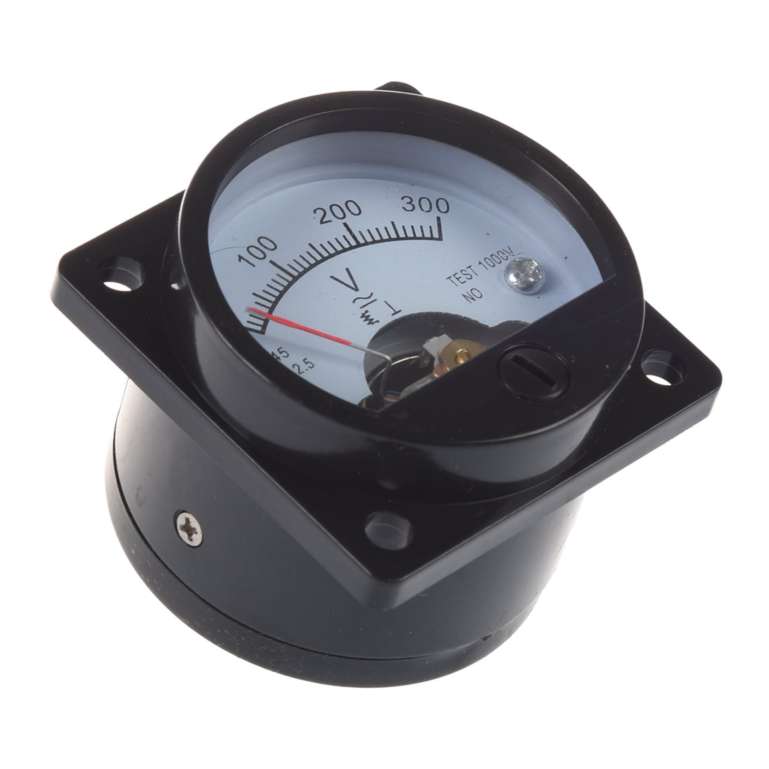 AC 0-300V Round Analog Dial Panel Meter Voltmeter Gauge Black N3