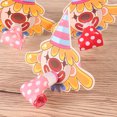 thumbnail image 4 of KAKOWELY 10 silbatos de dibujos animados para niños, con forma de payaso y pelo amarillo, para animar y animar, suministros para fiestas de cumpleaños., 4 of 4