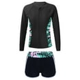 thumbnail image 1 of YONGHS Girls 2 Pcs Swimsuit Summer Floral Printed Long Sleeve Swim Top with Boyleg Shorts Suit Zipper Lily 16, 1 of 7
