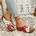 thumbnail image 4 of Fesfesfes Women's Round Head Slip-On Slippers Summer Casual Beach Shoes Soft Sole Comfortable for Home Outdoor Walking Lightweight(Red,US 6), 4 of 9