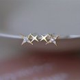 thumbnail image 1 of Stunning Double Star Stud Earrings with Zircon Inlay - 18K Gold Plated for Women's Proposal and Engagement Parties - Perfect Gift Idea, 1 of 4