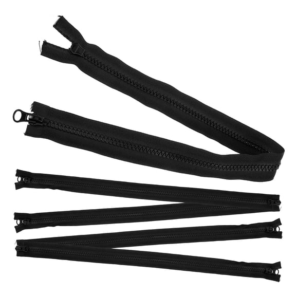 Healifty 5pcs Black Nylon Double End Zipper for Costume and Yurts Sewing