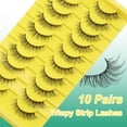 thumbnail image 6 of False Eyelashes Fluffy Look Strip Lashes Mink Wispy Fake Lashes Charming Fake Eyelashes 10 Pairs, 6 of 14