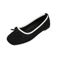 thumbnail image 2 of Miqool Bowknot Ballet Flats for Women Casual Flat Shoes Flock Round Toe Soft Sole Slip On Loafers Indoor Outdoor Comfortable Shoes, 2 of 9