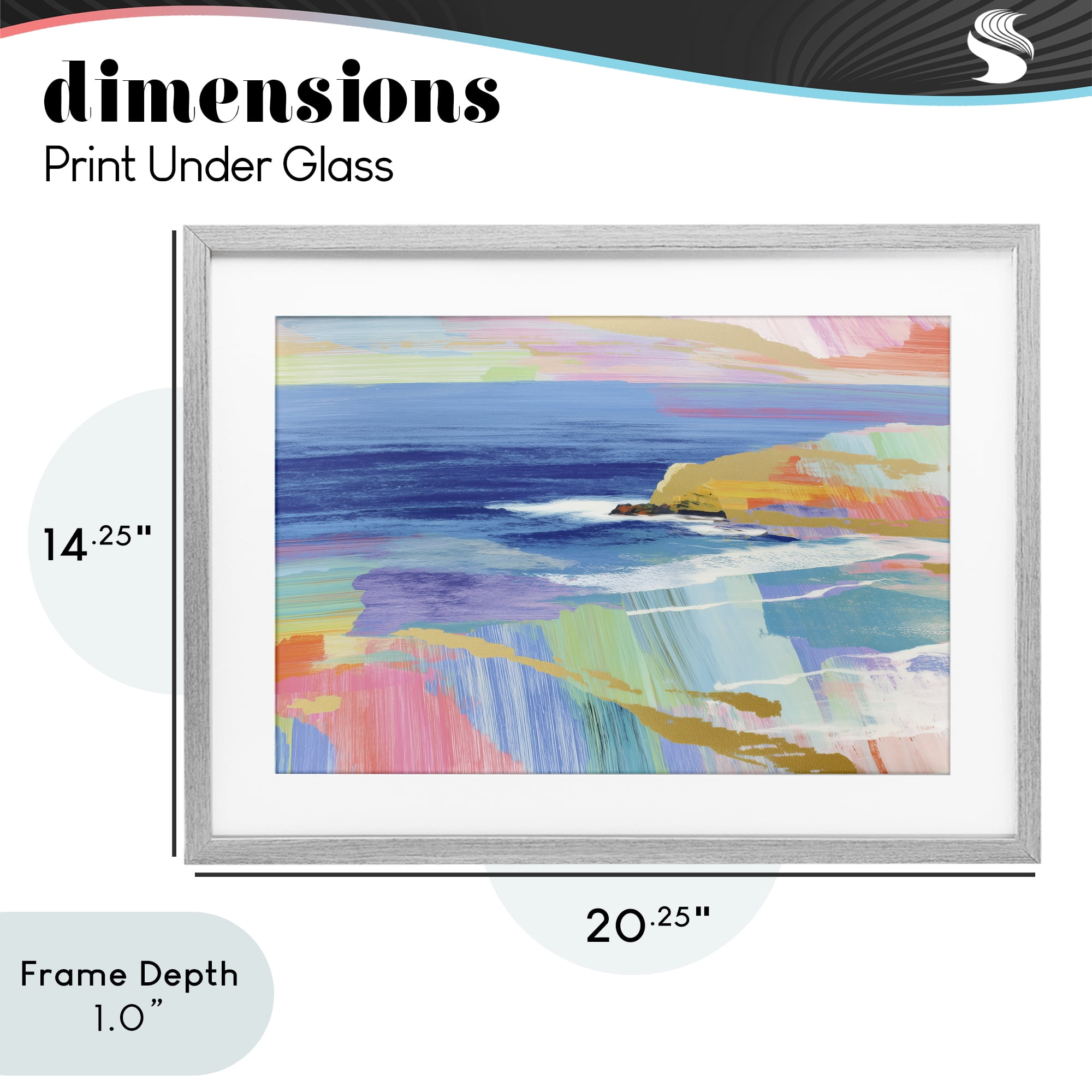 Stupell Industries Hawaii Coastline Abstraction Gray Framed Print Under Glass, design by Chromatic Storm Studio