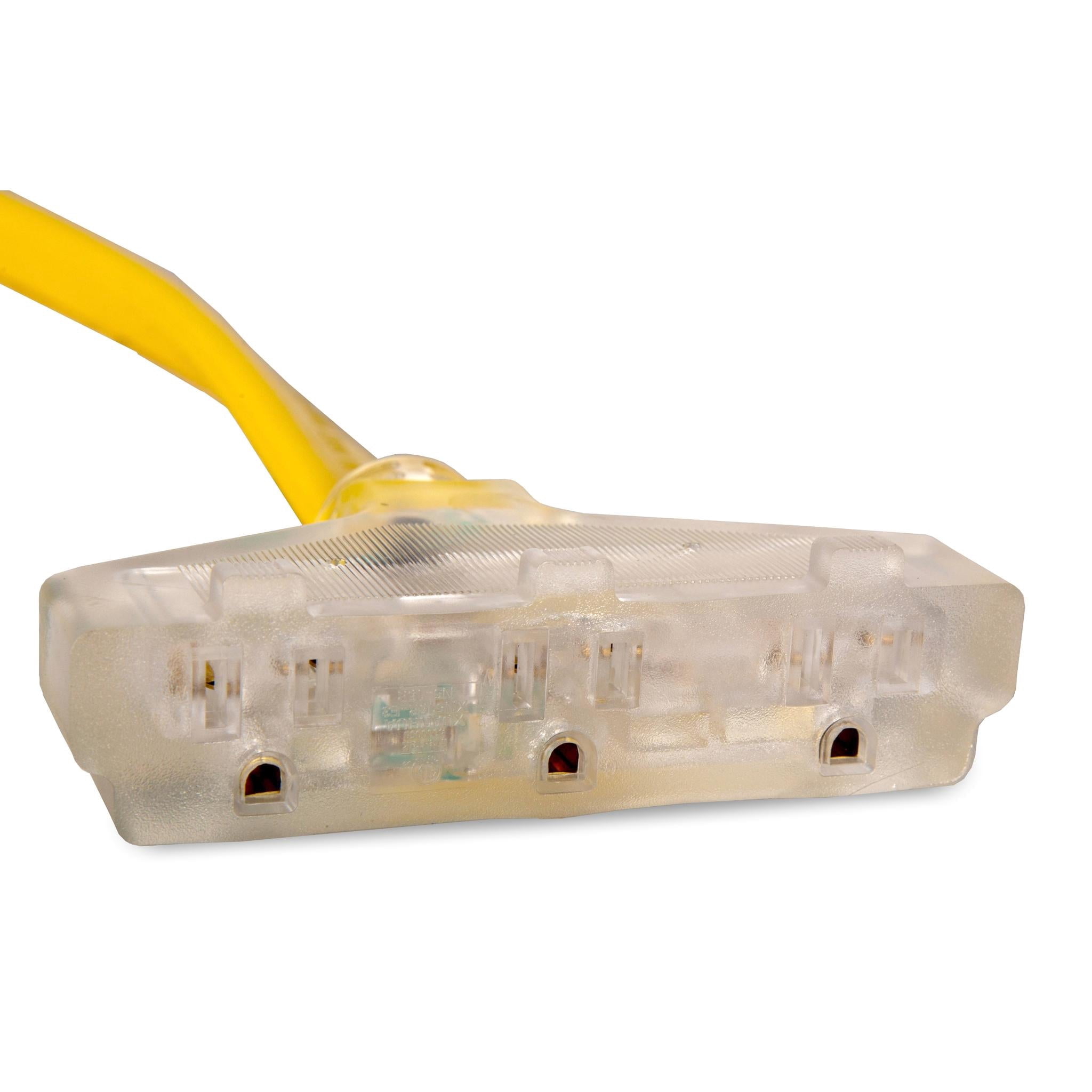 WEN 125V 30-Amp 10-Gauge Flattened Under-Door Generator Extension Cord Splitter, 25-Foot (converts L5-30R to three 5-20R outlets)