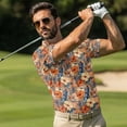 thumbnail image 2 of Uorisanigo Hawaiian Hibiscus Couple Matching Outfit Mens Golf Shirts Short Sleeve Casual Workout Cool 1/4 Zip Up Shirt and Golf Clothes for Women with Built in Shorts and Pockets, 2 of 8
