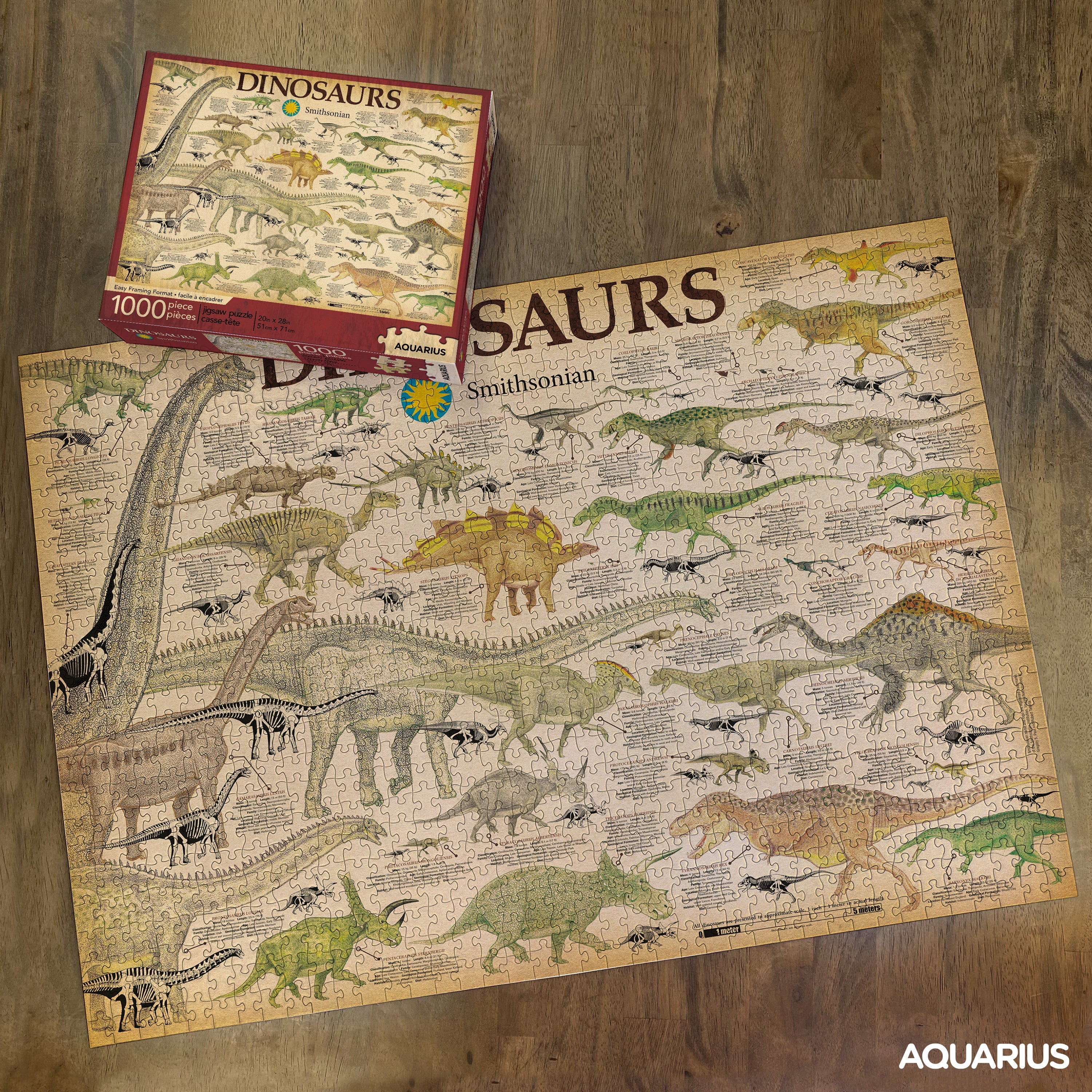 AQUARIUS Smithsonian Dinosaurs 1000-Piece Jigsaw Puzzle - Walmart.com