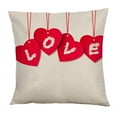thumbnail image 4 of Set of 4 Valentines Pillow Covers 18 x 18 Inch, Valentines Day Pillow Covers, Love Heart Valentines Day Throw Pillows, Decorative Cushion Cases Valentine Decorations, 4 of 5