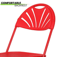 thumbnail image 6 of Magshion Foldable Plastic Chair, 10 Pack Portable Stackable Commercial Seat with Fan Back, for Wedding Camping, Red, 6 of 12