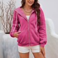 thumbnail image 2 of Vedolay Women Sports Active Sweatshirt Fashion 2023 Long Sleeve Crewneck Striped Pullover Tops Jackets for Women Hot Pink,M, 2 of 5