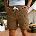 thumbnail image 2 of EOYWHK Running Shorts Men with Pockets Elastic Waist Drawstring Jogging Shorts Men Soft Lightweight Breathable for Casual Lounge Home Active Coffee, Size XL, 2 of 9