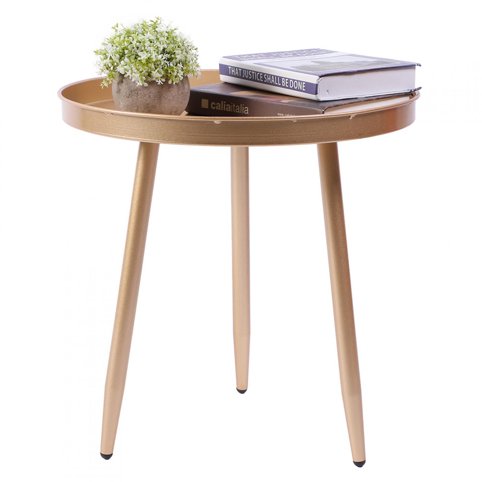 Details about   Round Coffee Table Sofa Side Small Night Stand End Table Wooden Tray Metal Leg 
